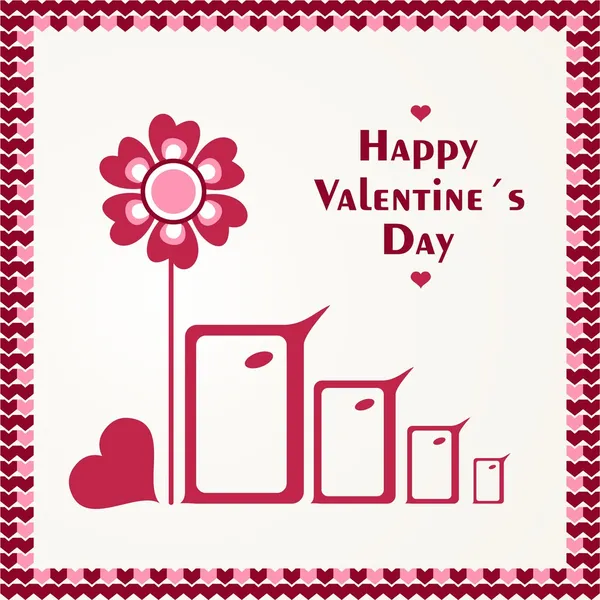 Gelukkige Valentijnskaarten dag. vogel liefde kaart. — Stockvector