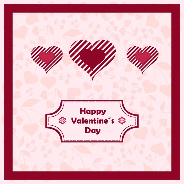 Happy valentines day with cherry and heart. — Stock Vector