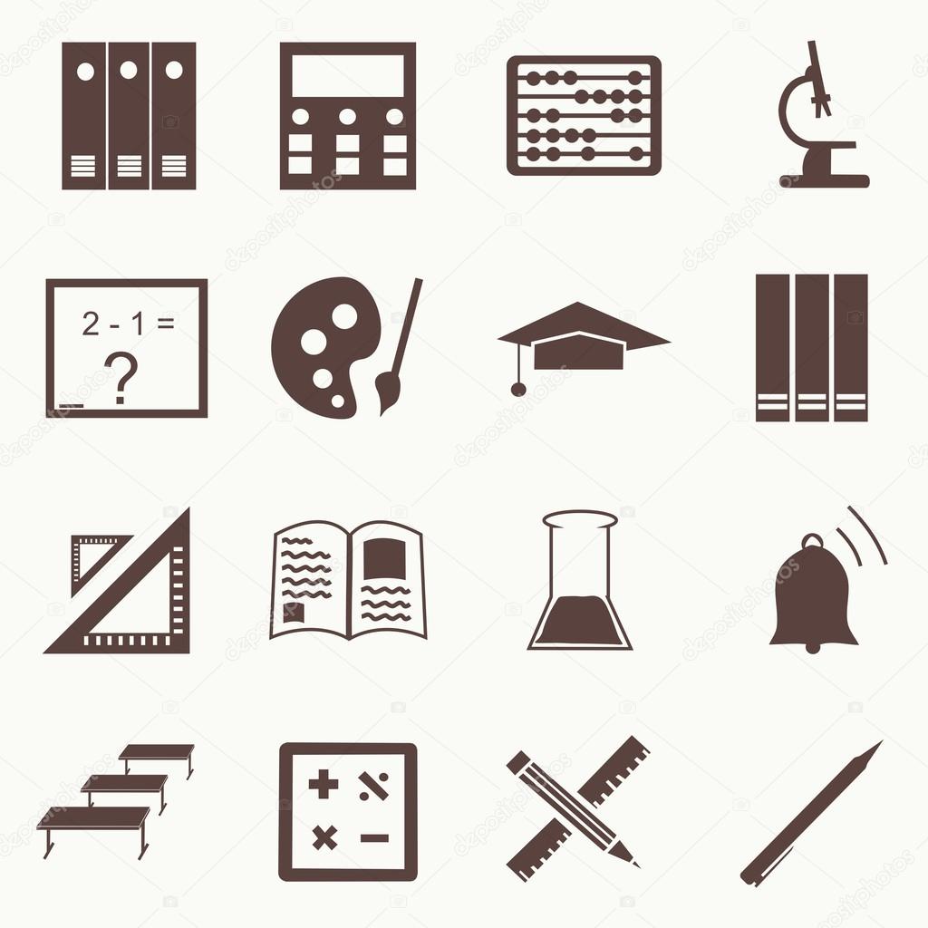 Vector seamless pattern with education icons - abstract