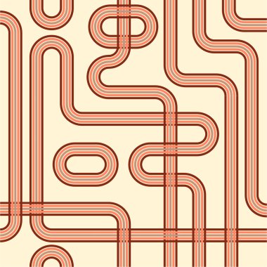 Retro bantlarda koyu arka plan seamless modeli intertwist