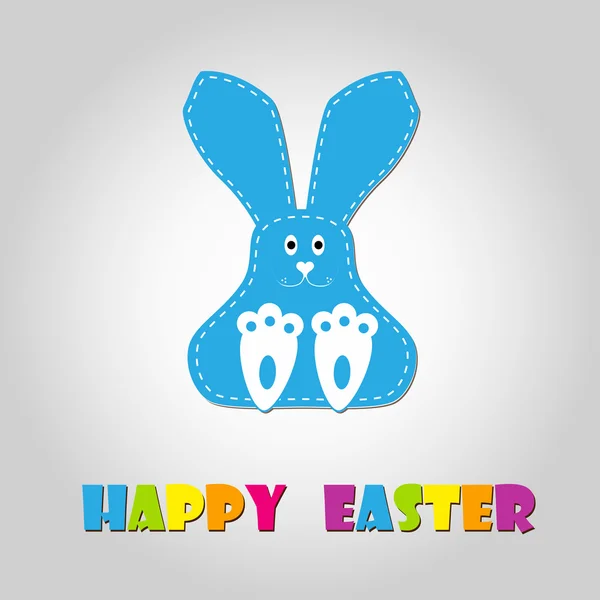 Bahagia easter card illustration retro vintage dengan easter rabbit. Vektor . - Stok Vektor