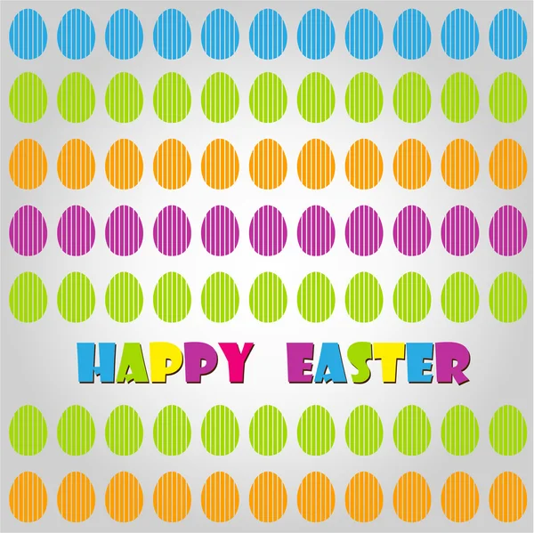 Happy easter card illustration vintage dengan easter egg dan font - Stok Vektor