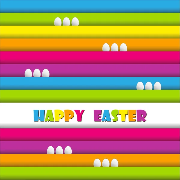 Felices tarjetas de Pascua ilustración retro vintage con huevo de Pascua y fuentes — Vector de stock