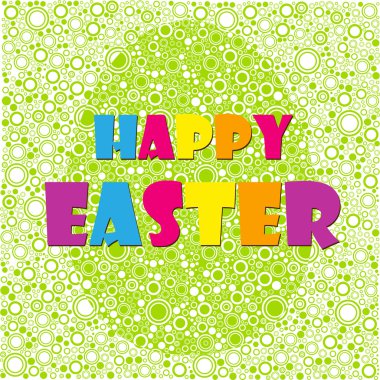 Mutlu Paskalya kartları illüstrasyon retro vintage Paskalya yumurtası ve yazı tipleri