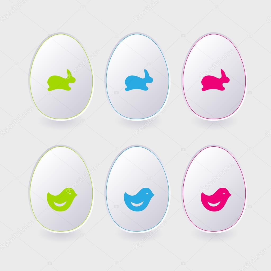 vector paper easter egg template for cards and greetings