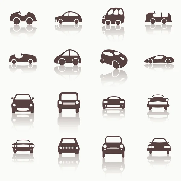 Coches iconos establecer diferentes formas de coche vectorial. — Vector de stock