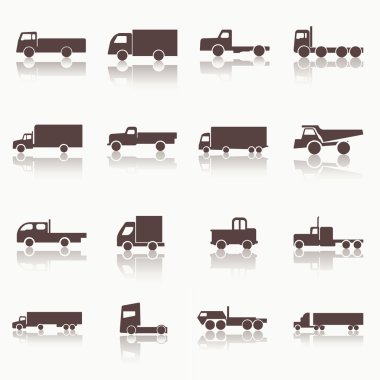 Transport truck icons clipart