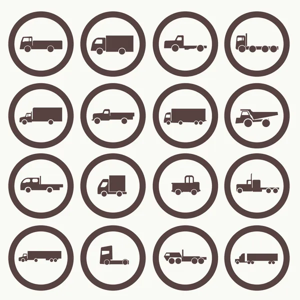 Szállítási teherautó ikonok — Stock Vector