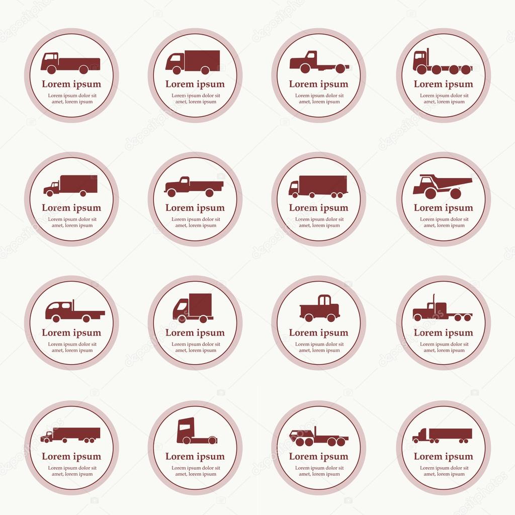 Transport truck icons