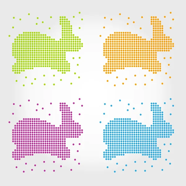 Serie di conigli da cerchi. Etichetta. Vettore . — Vettoriale Stock