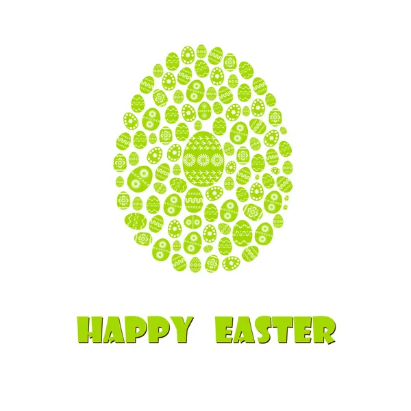 快乐的复活节卡片例证与复活节彩蛋 — 图库矢量图片