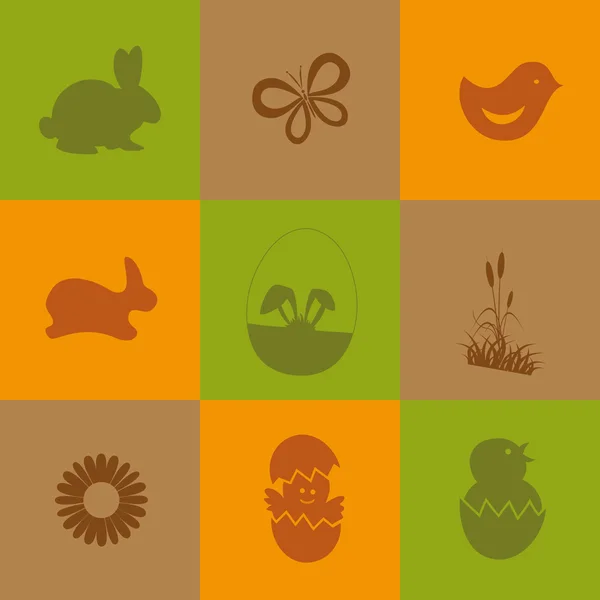 Icono de Pascua Símbolo vector de colección, agrupado para una fácil edición . — Archivo Imágenes Vectoriales