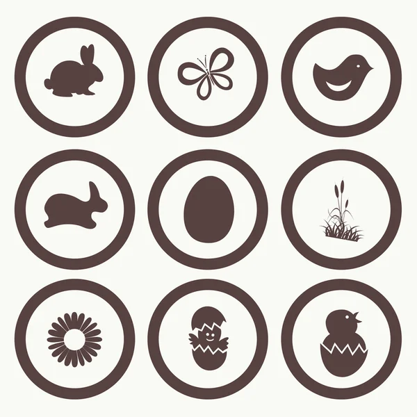 Easter Icon Symbol collection vector, grouped for easy editing. — Stock Vector