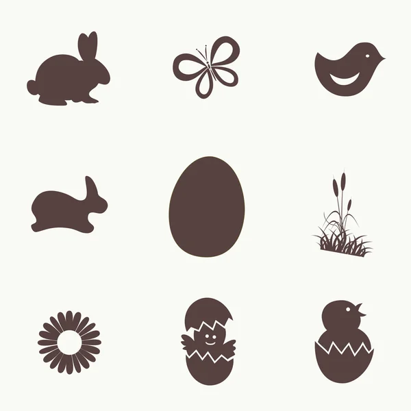 Påsk ikon symbol samling vektor, grupperade för enkel redigering. Stockillustration