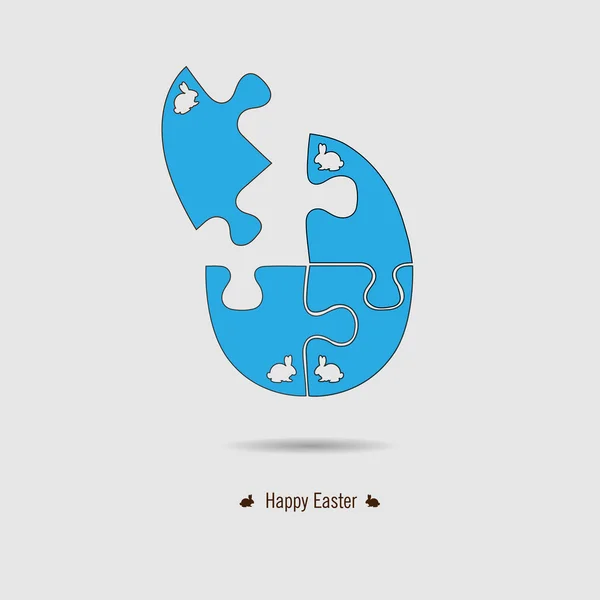 Feliz tarjeta de Pascua eff. Puzzle . — Vector de stock