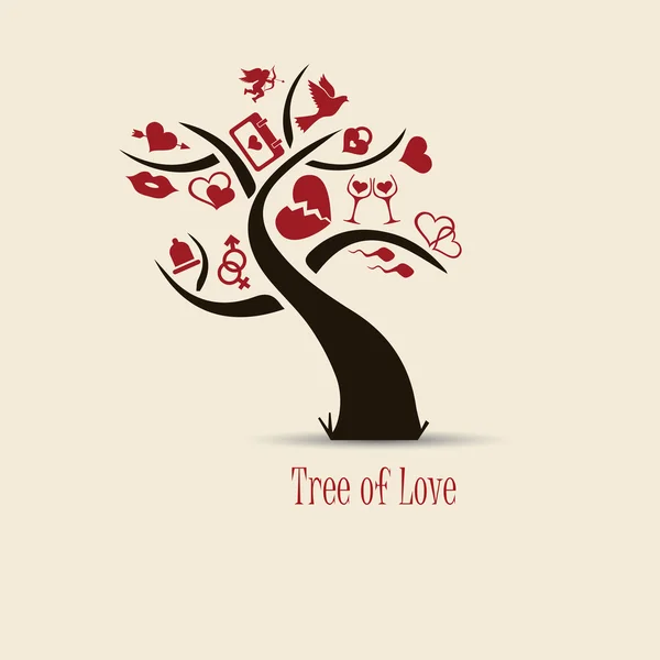 Träd av kärlek Vektorgrafik