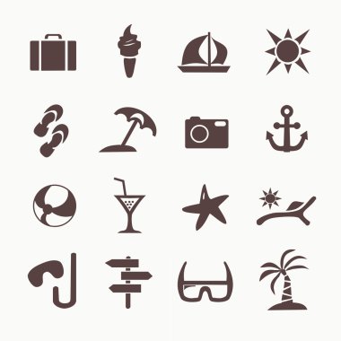 Turizm ve yaz Icons set