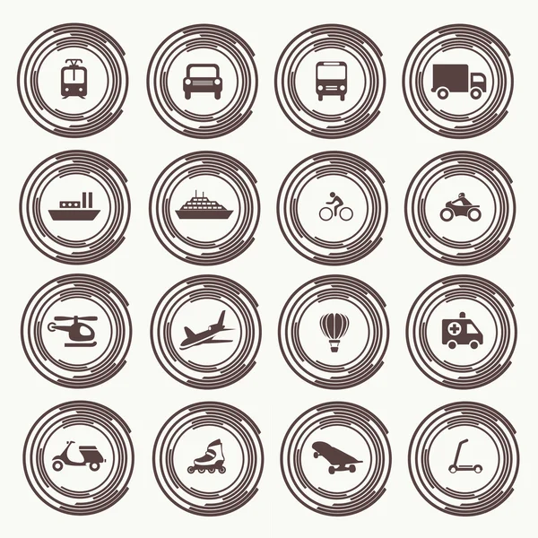 Elementos de diseño de iconos de transporte con texto — Vector de stock