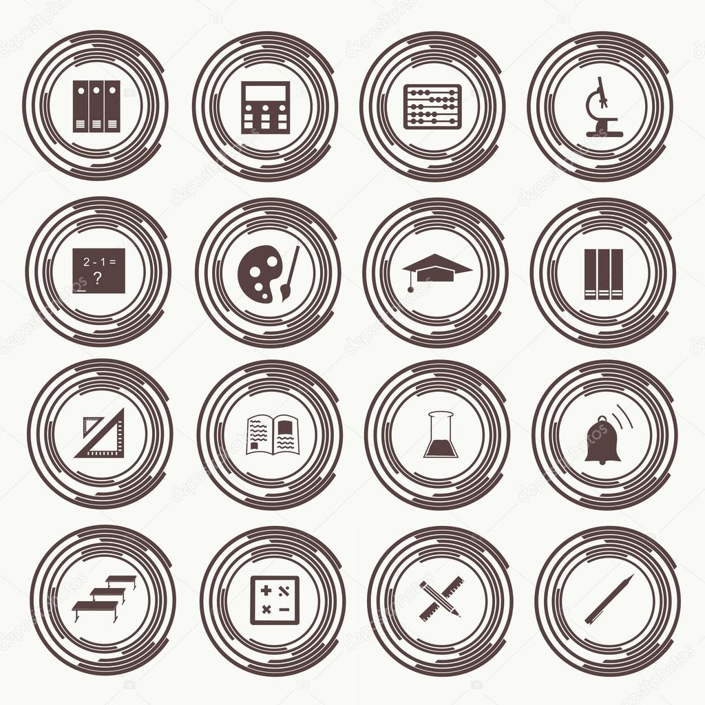 Vector seamless pattern with education icons - abstract