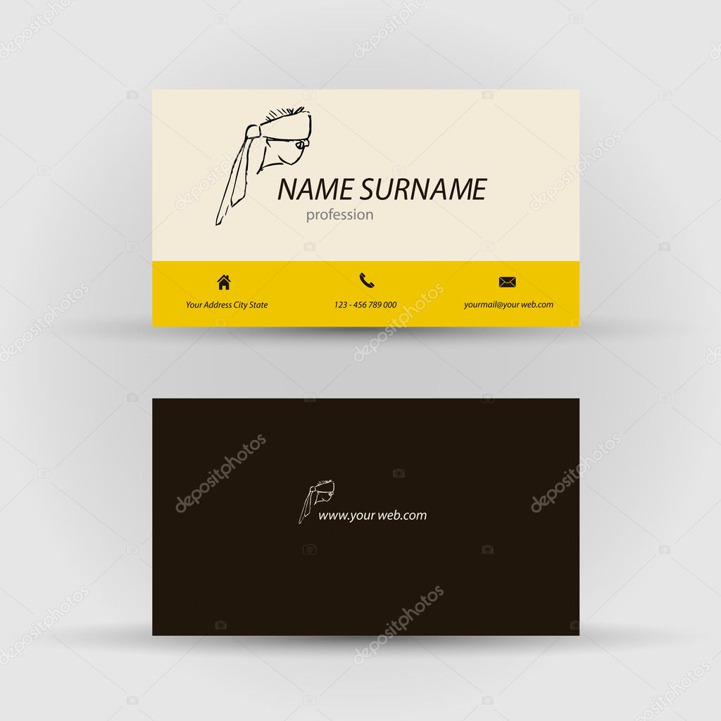 Business card  with face