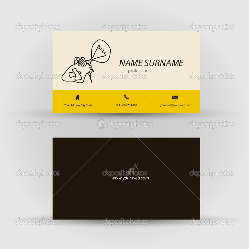 Business card with face