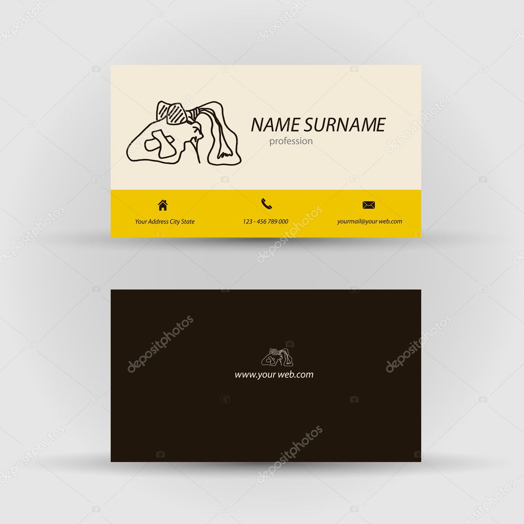 Business card with face
