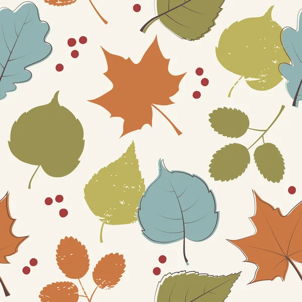 Seamless pattern with autumn leaves — Stock Vector