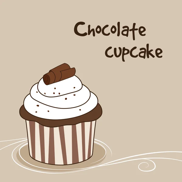 Chocolate cupcake — Stock Vector