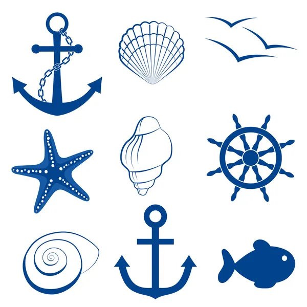 Conjunto de iconos mar — Vector de stock