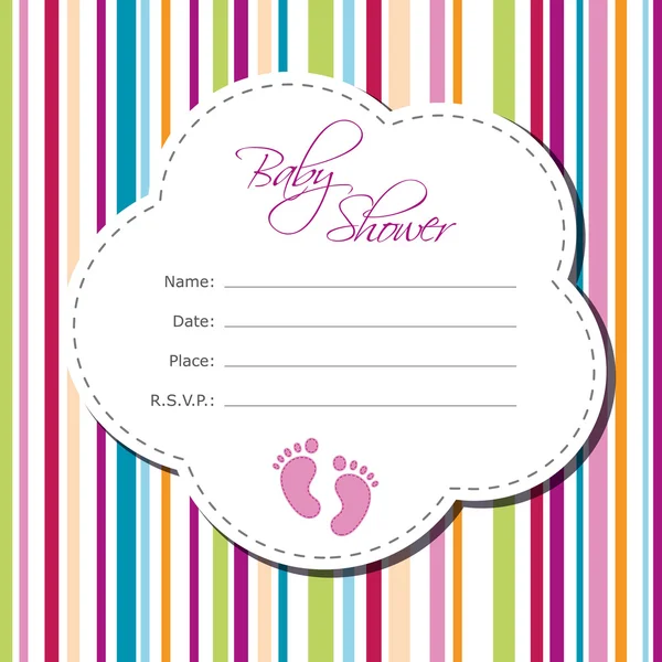 Baby girl shower card — Stock Vector
