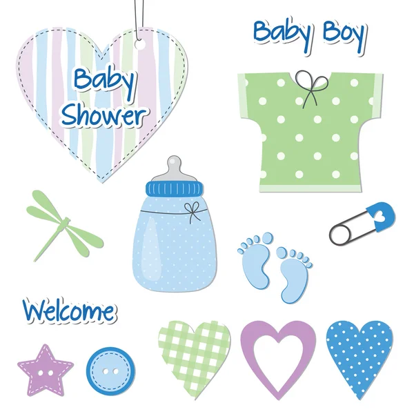 赤ちゃん男の子のデザイン要素 — ストックベクタ