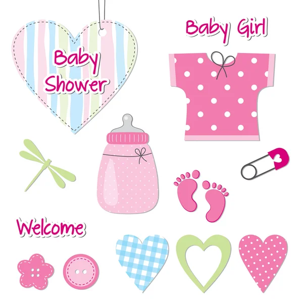 Baby girl design elements — Stock Vector