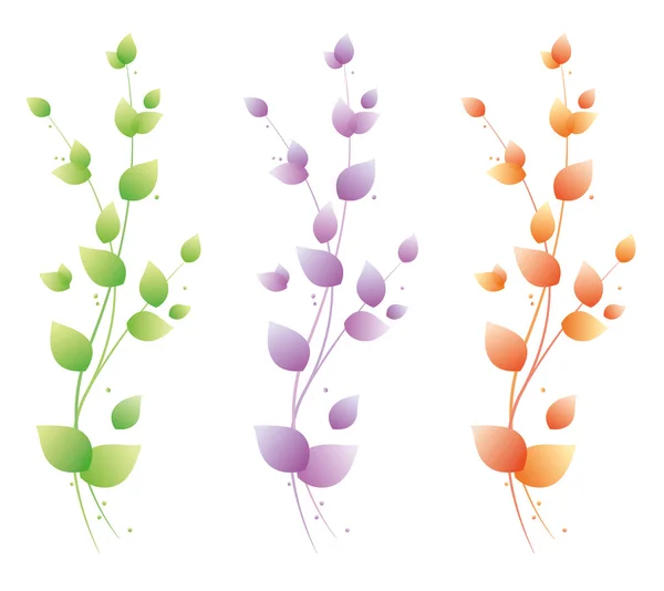 Rama floral colorida — Vector de stock