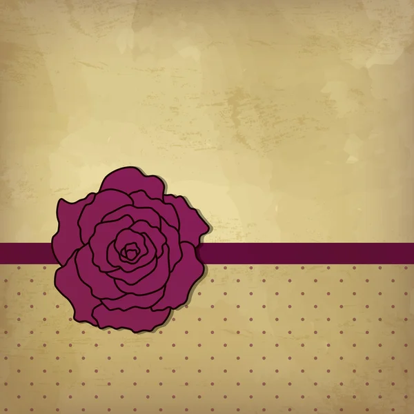 花とビンテージのカード — ストックベクタ