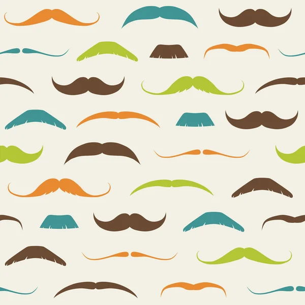 Vintage Seamless Pattern with Mustaches — Stock Vector