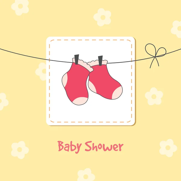 Bebé chica ducha invitación — Archivo Imágenes Vectoriales