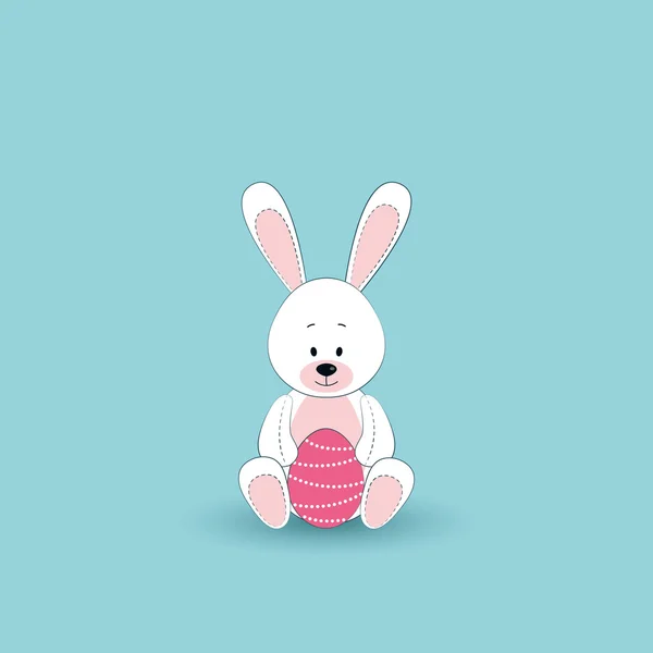 Conejo de Pascua con huevo — Vector de stock