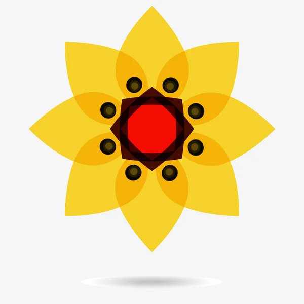 Vector eco icon, flower design element — Stock Vector