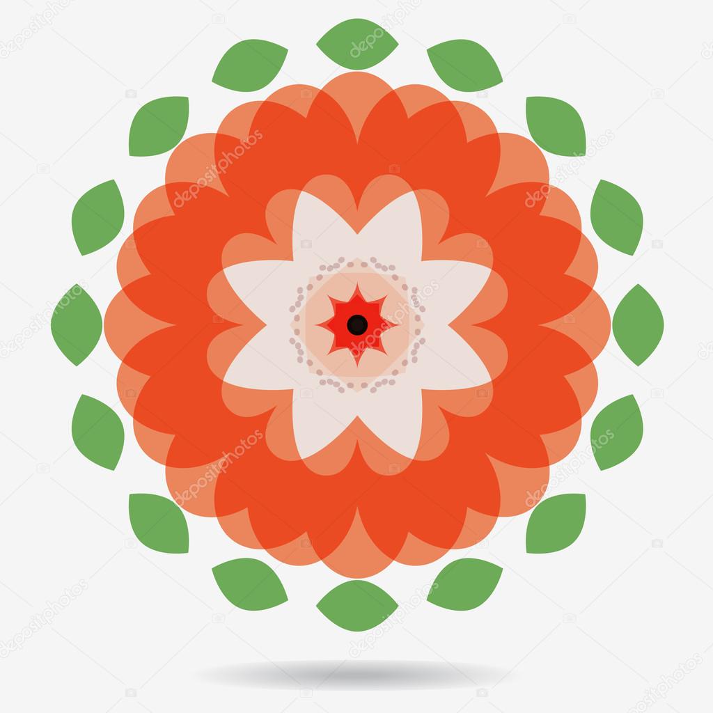 Vector eco icon, flower design element