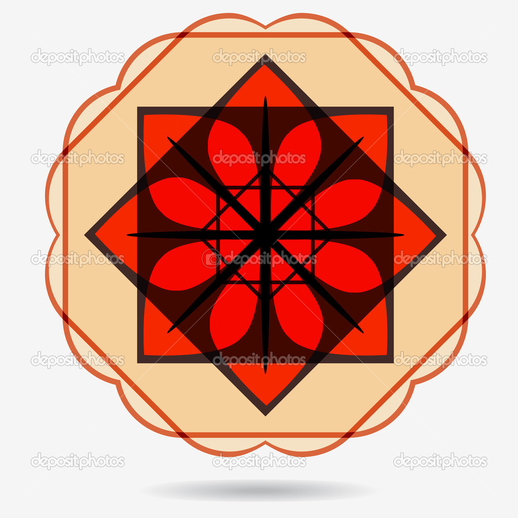 Vector eco icon, flower design element