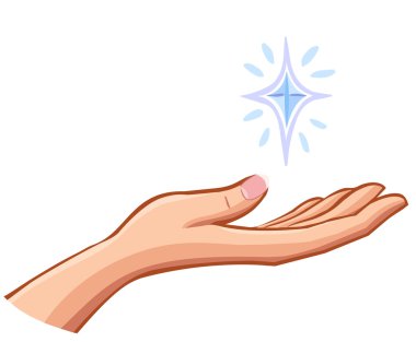 vector Female right hand holding something valuable isolated on clipart