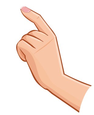 Beyaz arka plan üzerinde izole ekran dokunaklı el vektör