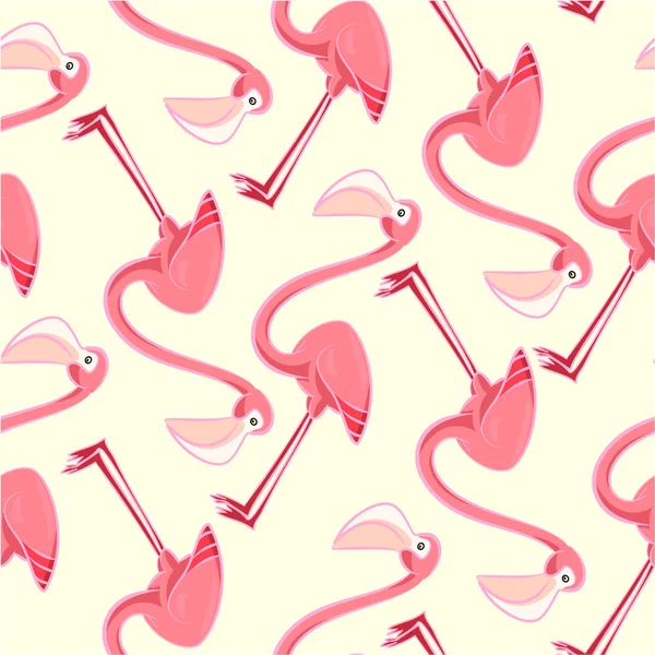 Vektor seamless mönster med rosa flamingo — Stock vektor
