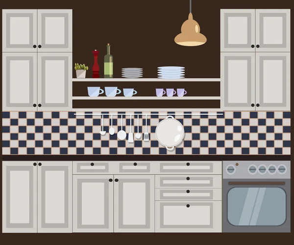 Vector ilustración de la cocina — Vector de stock