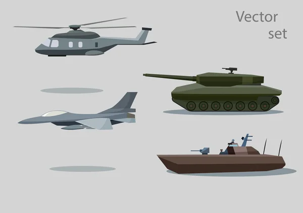 R conjunto de vehículos militares — Vector de stock