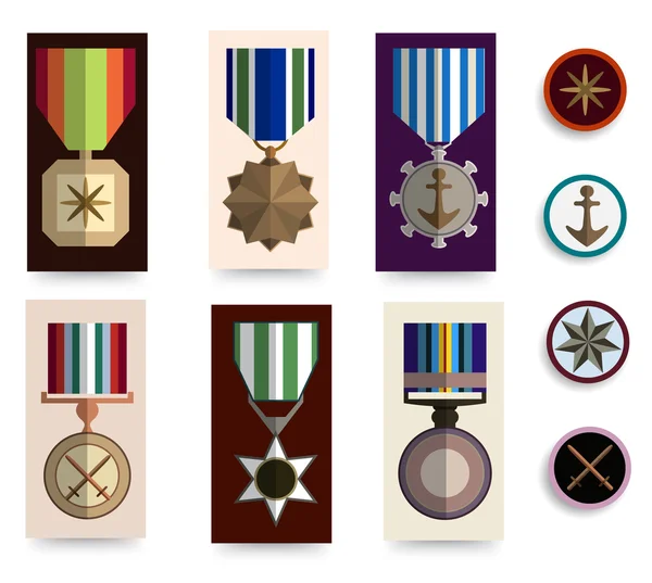 düz madalya simgeler