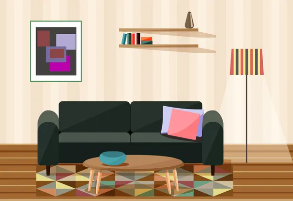 vektör çizim, oturma odası 