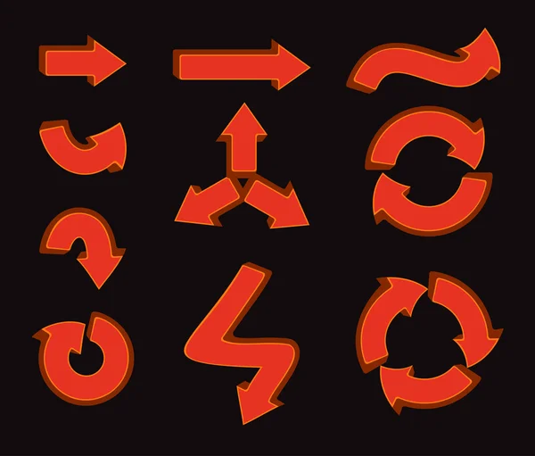 Signo de flecha icono conjunto — Archivo Imágenes Vectoriales