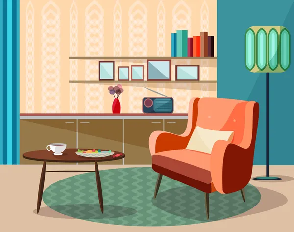 Habitación vintage, diseño retro — Vector de stock