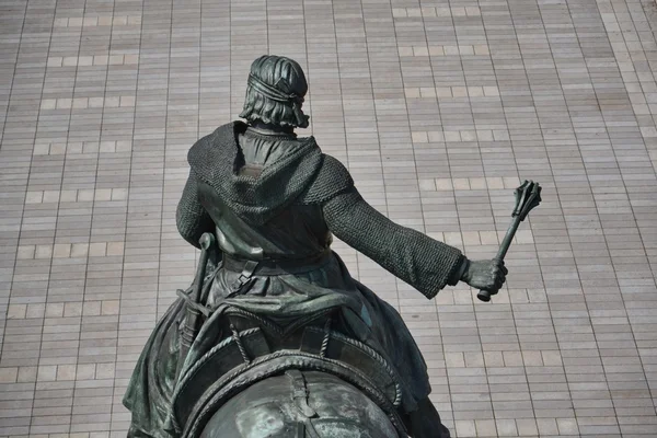 Equestrian statue in Prague — Stock Photo, Image